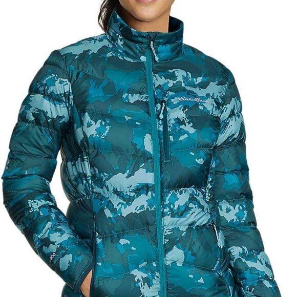 EDDIE BAUER WOMEN'S DOWNLIGHT 2.0 PUFFERSKI JACKET MERIDIAN BLUE SMALL 800
